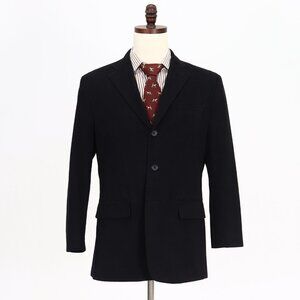 Banana Republic 44R Black Solid 3-Button Sport Coat Blazer Jacket V460